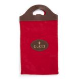 GUCCI WOOL AND LEATHER SHOPPING BAG 80s Red wool and leather shopping bag. General Conditions