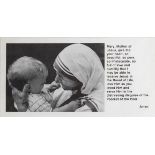 Mother Teresa (1910-1997), autograph Leaflet flyer with the image of Mother Teresa of Calcutta,