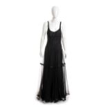 BATTILOCCHI TULLE EVENING DRESS Late 50s Black tulle evening dress General Conditions grading C (