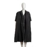 ORGANDY DRESS AND TAFFETA’ OVERCOAT Late 50s Dotted grey organdy dress and a grey taffetà overcoat