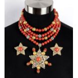 HELIETTA CARACCIOLO PARURE NECKLACE AND EARRINGS Late 70s /Early 80s Parure (necklace and earrings).