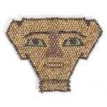 EGYPTIAN MASK IN FAIENCE BEADS Late Period, ca. 664 - 332 BC