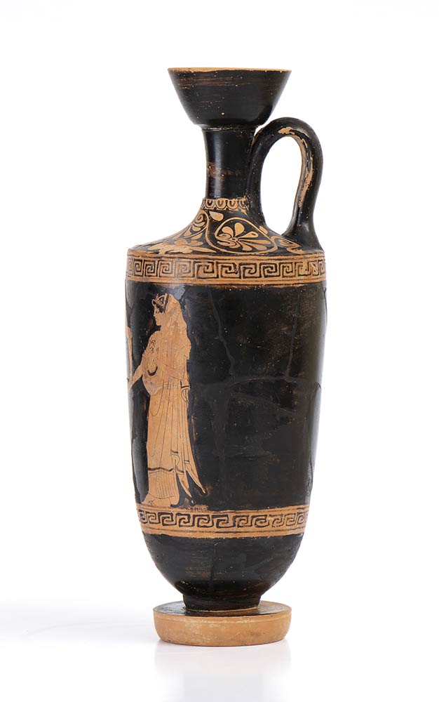 ATTIC RED-FIGURE LEKYTHOS WITH ATHENA AND ATHANASIA Attribuited to the Nikon Painter, 470 - 450 BC - Image 2 of 5