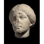 GREEK ATTIC MARBLE HEAD OF A WOMAN 4th century BC