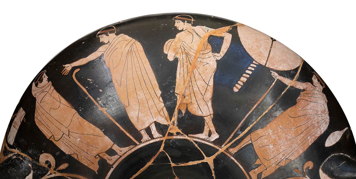 ATTIC RED-FIGURE KYLIX Attribuited to the Tarquinia Painter, ca. 470 - 460 BC - Image 5 of 6