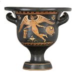 APULIAN RED-FIGURE BELL KRATER WITH EROS Chevron Group, third quarter of 4th century BC