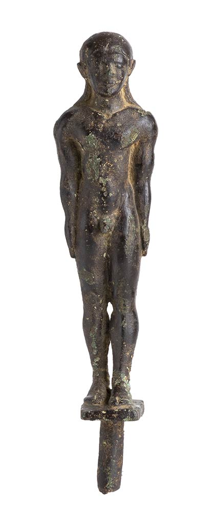 LARGE ETRUSCAN BRONZE KOUROS Late 6th century BC