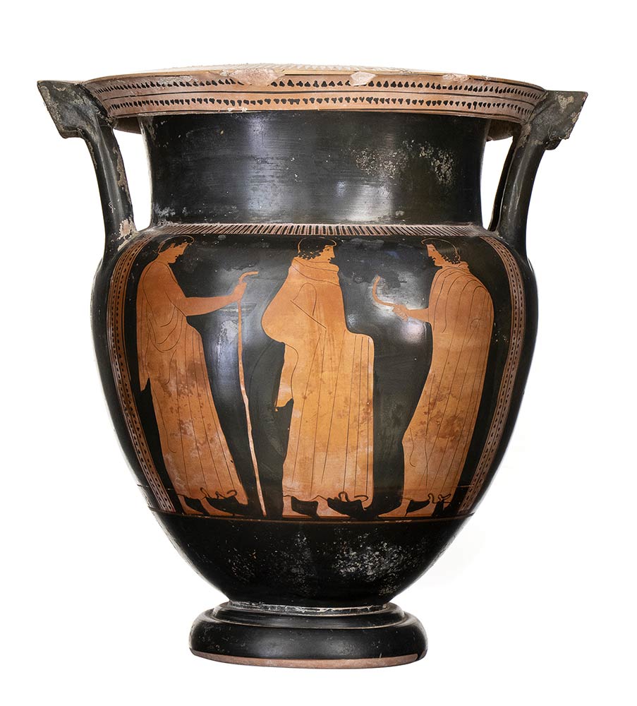 ATTIC RED-FIGURE COLUMN KRATER Attribuited to the Florence Painter, ca. 460 - 450 BC - Image 3 of 8