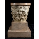 ROMAN MARBLE CORINTHIAN CAPITAL ADAPTED TO TABLE Flavian Period, 1st century AD