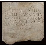 ROMAN MARBLE GRAVESTONE OF OFILLIA TYCHE 2nd - 3rd century AD