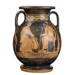 APULIAN RED-FIGURE PELIKE Near to the Painter of the Berlin Dancing Girl, ca. 430 - 410 BC