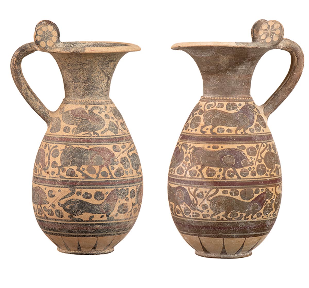 COUPLE OF ETRUSCO-CORINTHIAN OLPAI 580 - 550 BC