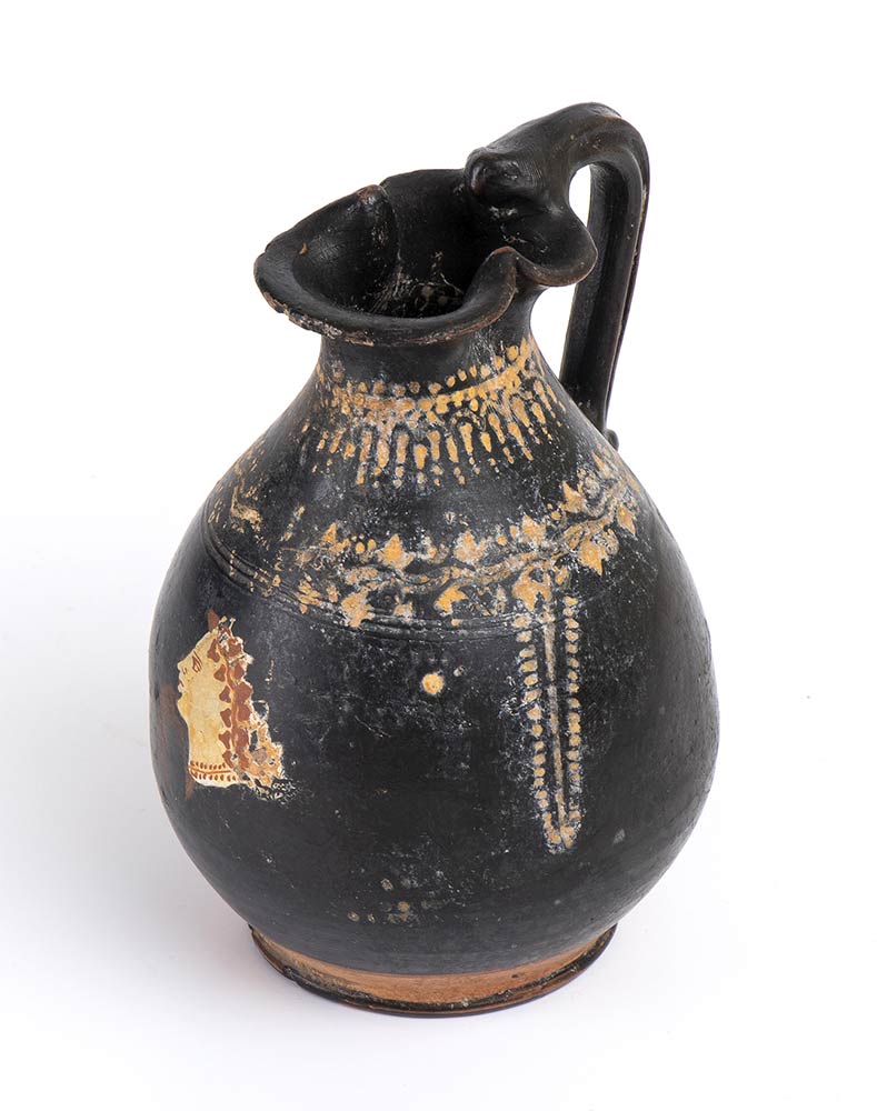 APULIAN TREFOIL OINOCHOE IN GNATHIA STYLE Near to the Konnakis Painter, ca. 375 - 350 BC - Image 3 of 3