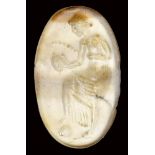 A roman italic banded agate intaglio. Muse.