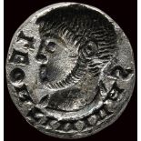 A rare roman silver engraved seal. Male portrait.