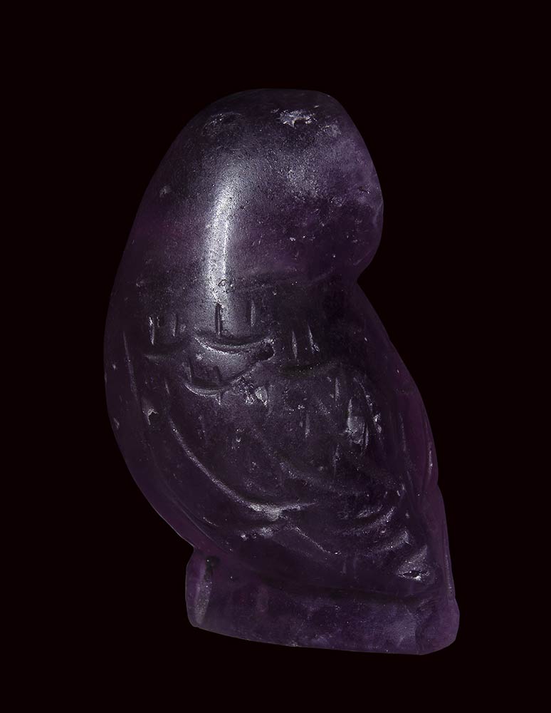 A rare eastern greek fluorite carved idol. Owl. - Image 5 of 10