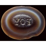 A roman agate intaglio. Inscription.