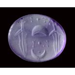 A roman late republican amethyst intaglio. Emblema.