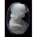 A late roman onyx cameo. Female bust.