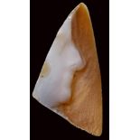 A rare fragment of an unfinished large roman agate cameo. Imperial portrait.