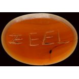 A roman carnelian intaglio. Inscription.