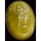 A roman chalcedony magical intaglio. Chnoubis.