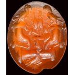 A roman carnelian intaglio. Allegorical emblema.