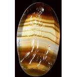 A fine roman banded agate intaglio. Silenus with panther.