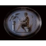 A postclassical agate-nicolo intaglio. Hades.