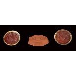 Two fine carnelian intaglios mounted as seals. Coat of Arms of the 1st Earl of Lucan.