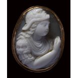 A renaissance agate cameo mounted on a modern gold ring. Athena