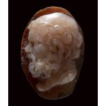 A postclcassical agate cameo. Bust of Silenus.
