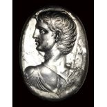 A neoclassical glass impression. Bust of Archer.