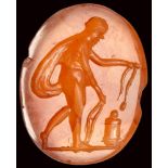 A post classical agate intaglio. Sacrifice scene.