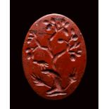 A roman red jasper. Bucolic scene.