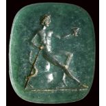 A postclassical crysoprase intaglio. Asclepius.