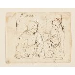 BOLOGNESE SCHOOL, 18th CENTURY - Study of three figures