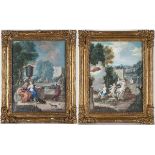 FRENCH SCHOOL, 18th CENTURY - Allegory of Flora in italianate garden - Mytological scene (Allegory o