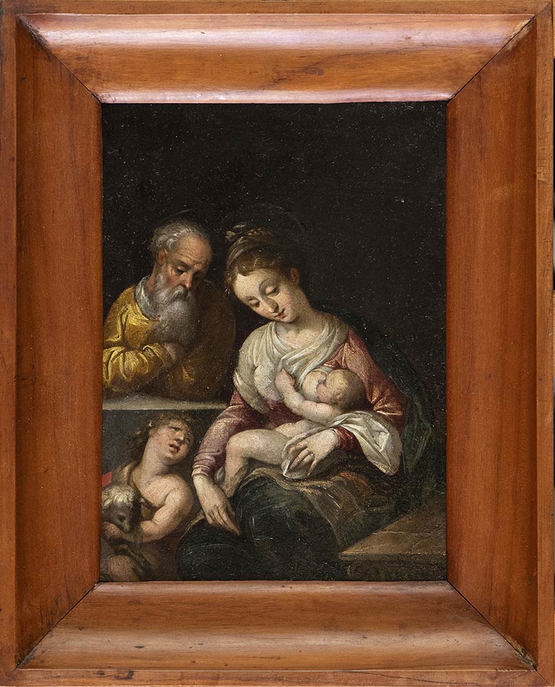 CENTRAL ITALIAN SCHOOL, SECOND HALF OF THE 16th CENTURY - Holy Family with young Saint John the Bapt - Image 2 of 3