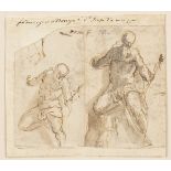 ROMAN SCHOOL, 17th CENTURY - Two studies on male nude (Neptune?)