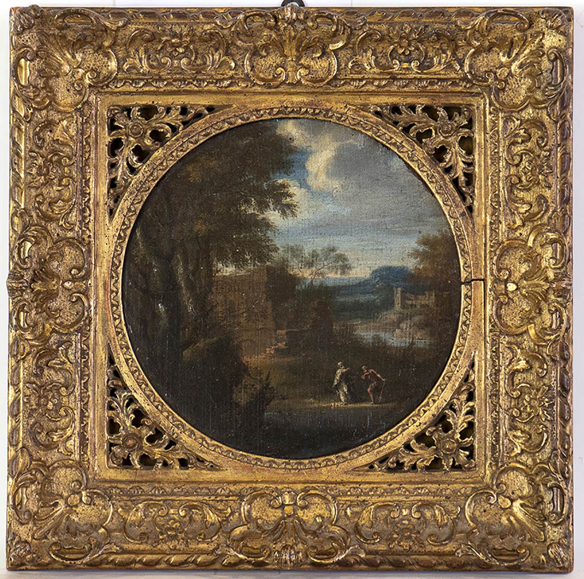 CIRCLE OF GASPARD DUGHET (Rome, 1615 - 1675) - Landscapes with figures and architectures. Couple of - Image 4 of 5