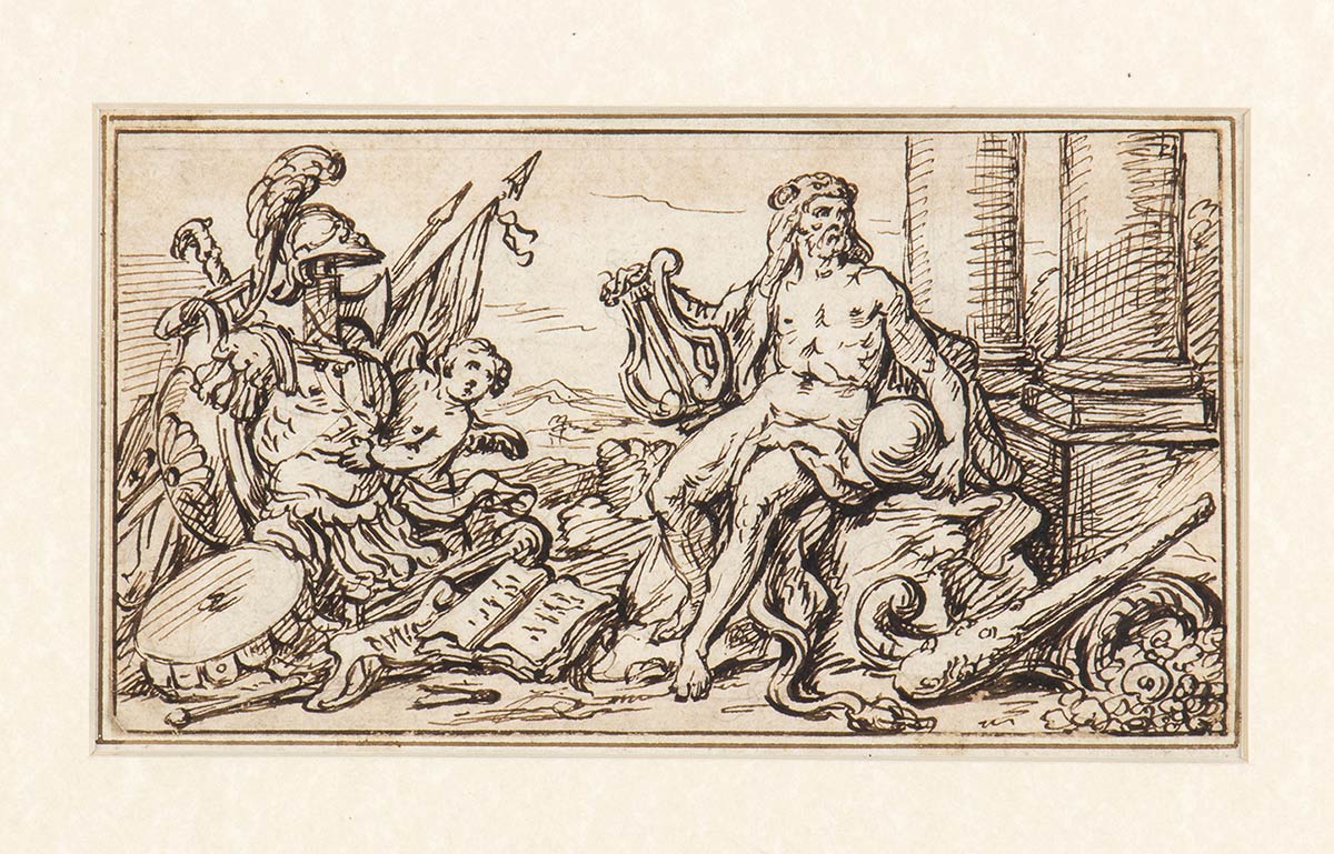 AMBIT OF NICOLAS PUSSIN (Les Andelys, 1594 - Rome, 1665) - Allegorical scene with Hercules and war t