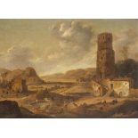 DANIEL VAN HEIL (Brusselles, 1604 - 1662) - Extensive landscape with figures, herd, tower and houses