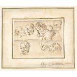 BOLOGNESE SCHOOL, FIRST HALF OF THE 17th CENTURY - Study of seven heads