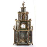 AUSTRIAN MANIFACTURING, 18th / 19th CENTURY - Large table clock in carved, sculpted, gilded and pain