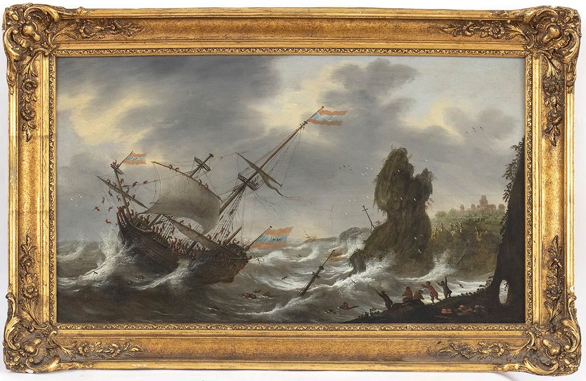 DUTCH SCHOOL, 17th CENTURY - Shipwreck during a storm