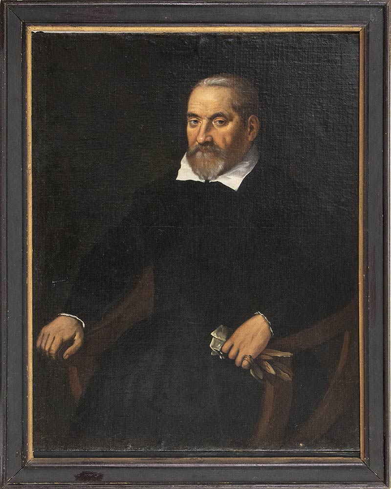 TUSCAN SCHOOL, LATE 16th / EARLY 17th CENTURY - Portrait of seated gentleman with gloves - Image 2 of 3