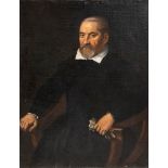 TUSCAN SCHOOL, LATE 16th / EARLY 17th CENTURY - Portrait of seated gentleman with gloves
