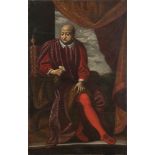 VENETIAN SCHOOL, 18th CENTURY - Portrait of a gentleman in an armchair with gloves in his right hand