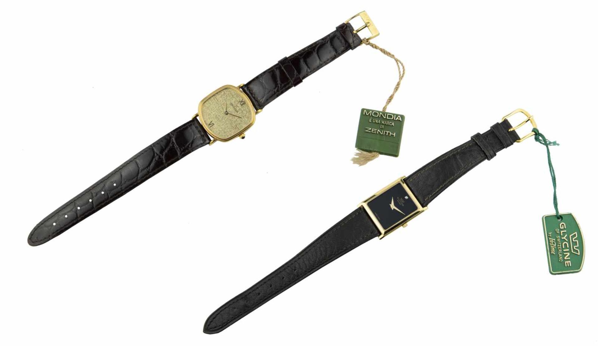 LOT DE DEUX MONTRESGlycine Swiss et Mondia ZenithLot de deux montres bracelet dont l'une en